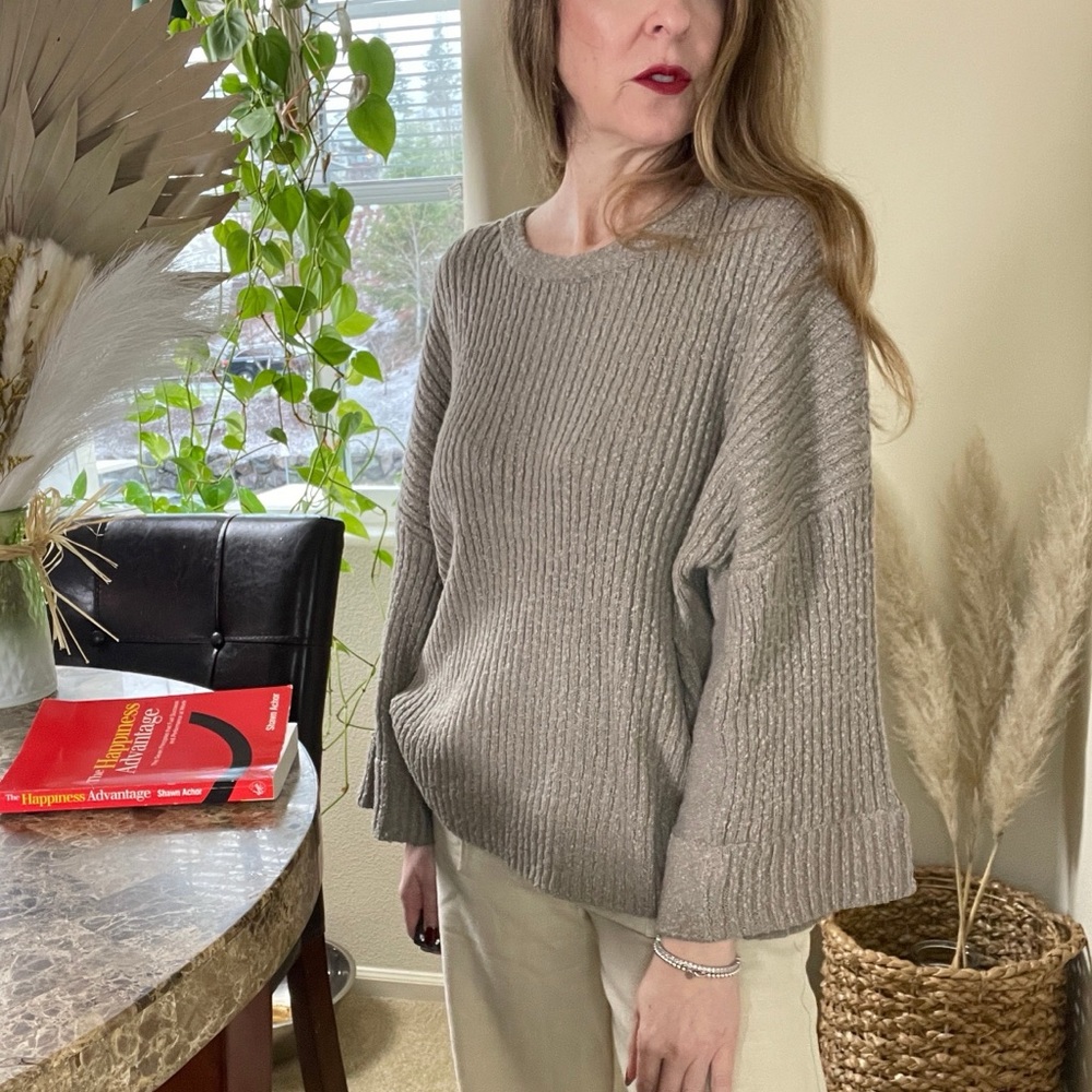 New Boutique By Together Cotton Mocha Sweater